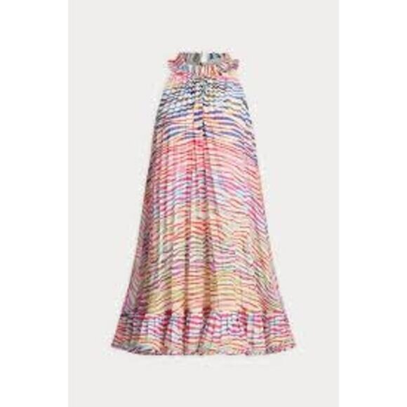 Amur Estfan Pleated Halter Dress Double Rainbow 5819650-7306 size 6 M NEW NWT - Picture 8 of 10